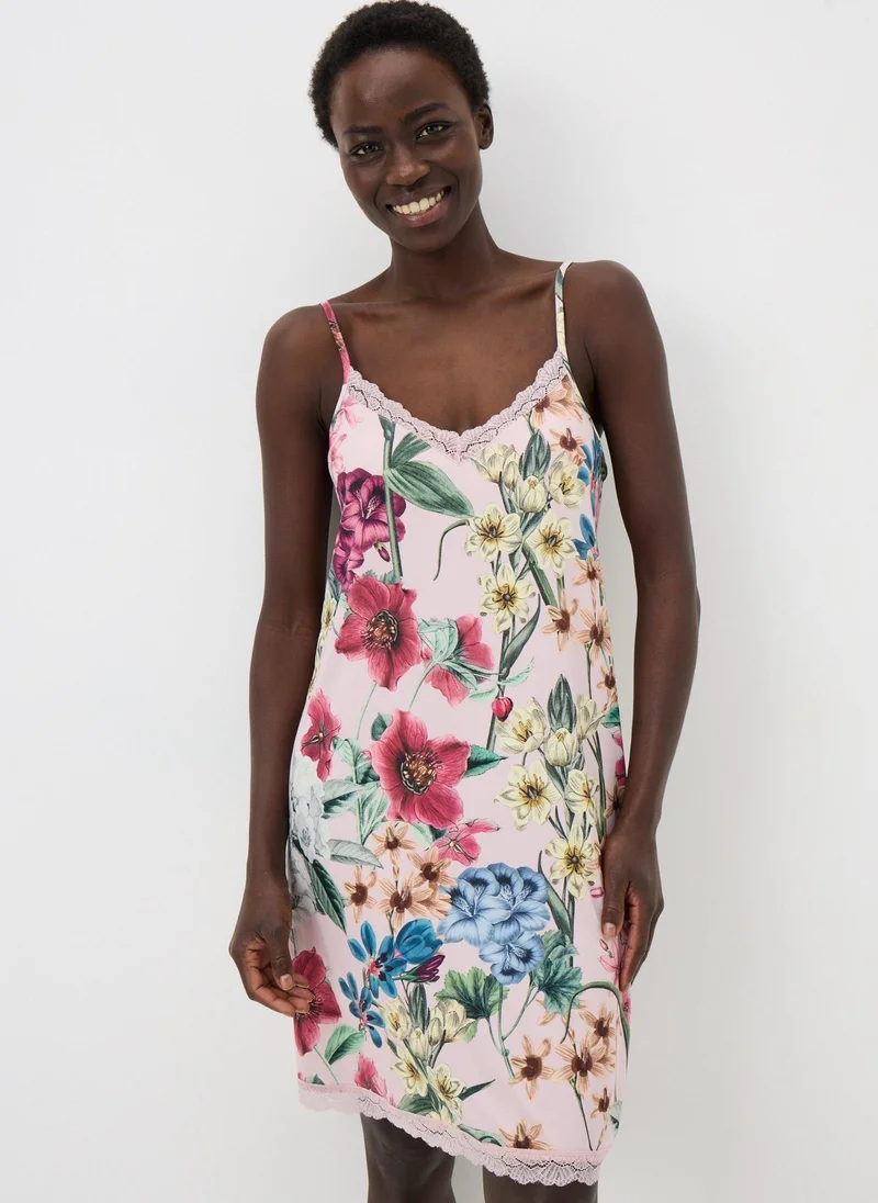 ماتلان Pink Floral Chemise Nightie